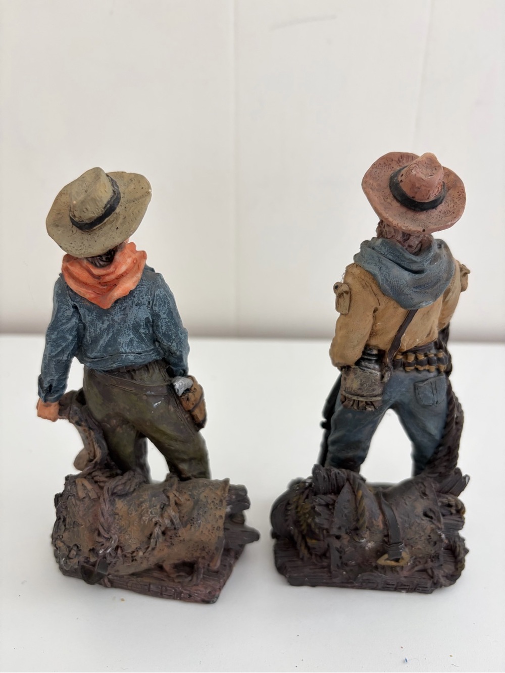 Western Cowboy Figurines Pair America Old West Vintage